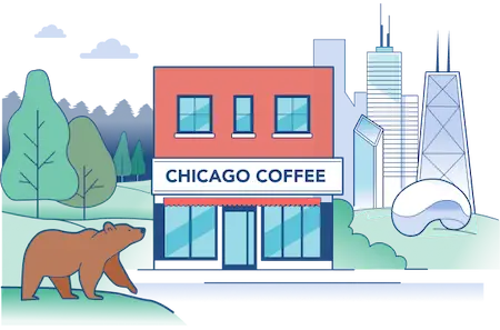 Chicago office illustration